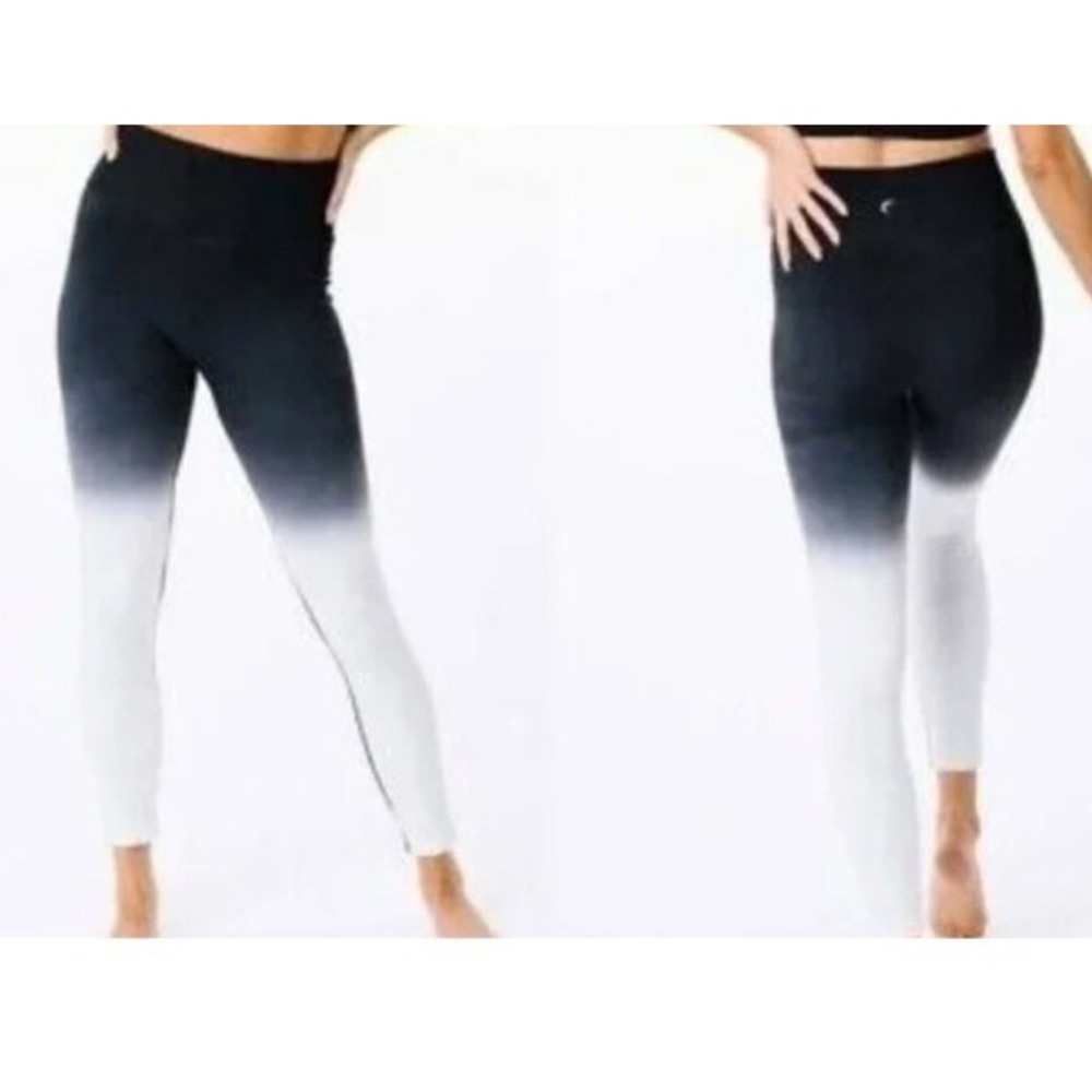 Zyia Women's Black And White Ombre Performance Hi-Rise Legging Size M A005132